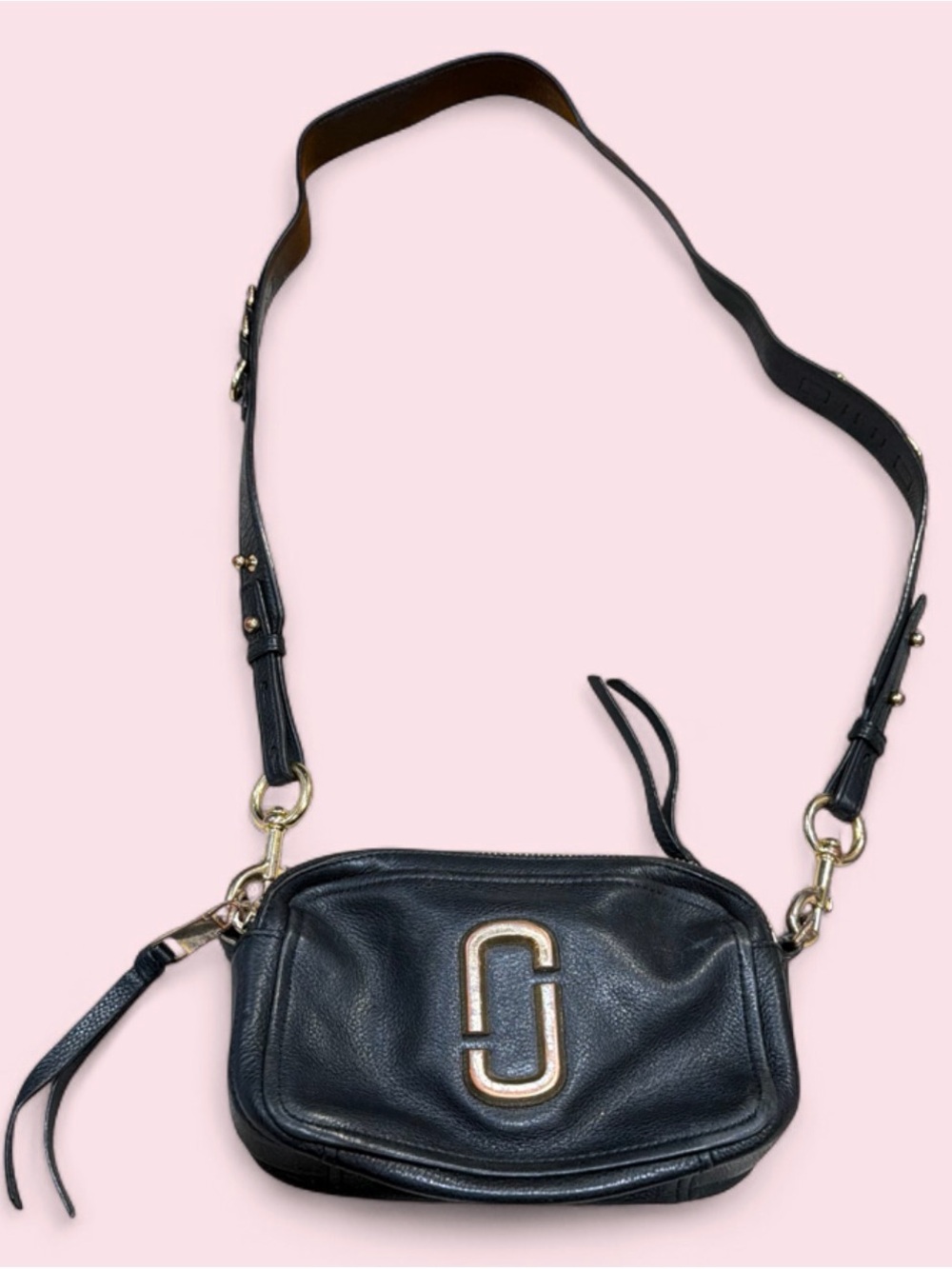 Marc Jacobs Black Snapshot Leather Crossbody Bag